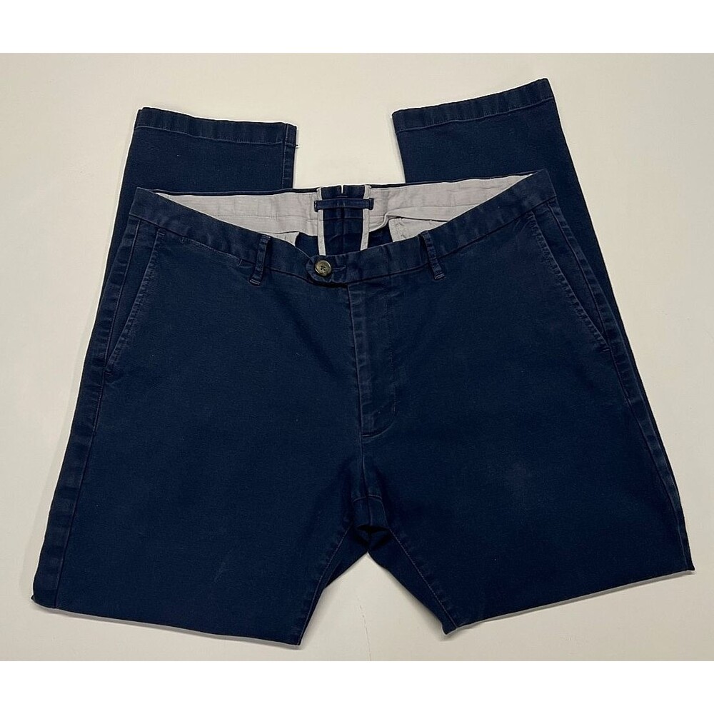 Proper Cloth Custom Casual Pants Men 36x30 Slim Stretch Canvas Blue